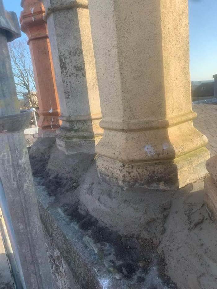 Cement of a chimney base leaking